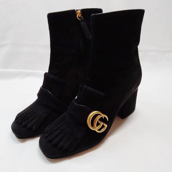 Gucci Boots Women Black Suede 310-071425 - Picture 1 of 9